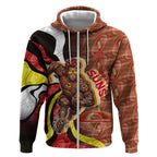 Personalised Gold Coast Suns Zip Hoodie Trippy Psychedelic Abstract Art Mascot Football Fans