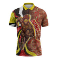 Personalised Gold Coast Suns Zipper Polo Shirt Trippy Psychedelic Abstract Art Mascot Football Fans