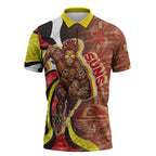 Personalised Gold Coast Suns Zipper Polo Shirt Trippy Psychedelic Abstract Art Mascot Football Fans
