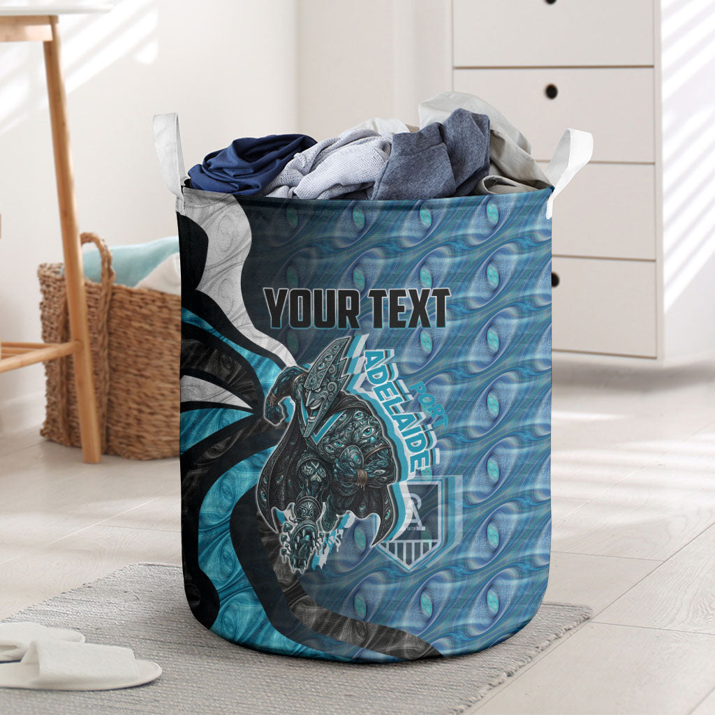 Personalised Port Adelaide Laundry Basket Trippy Psychedelic Abstract Art Mascot Football Fans