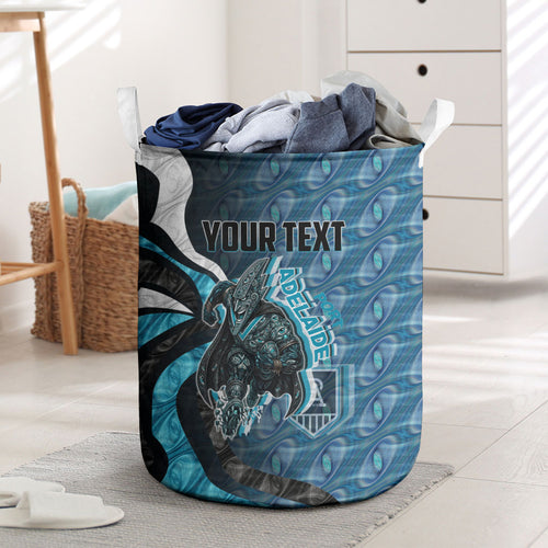 Personalised Port Adelaide Laundry Basket Trippy Psychedelic Abstract Art Mascot Football Fans