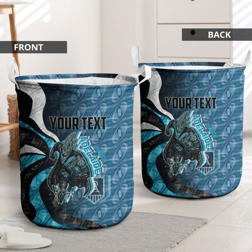 Personalised Port Adelaide Laundry Basket Trippy Psychedelic Abstract Art Mascot Football Fans