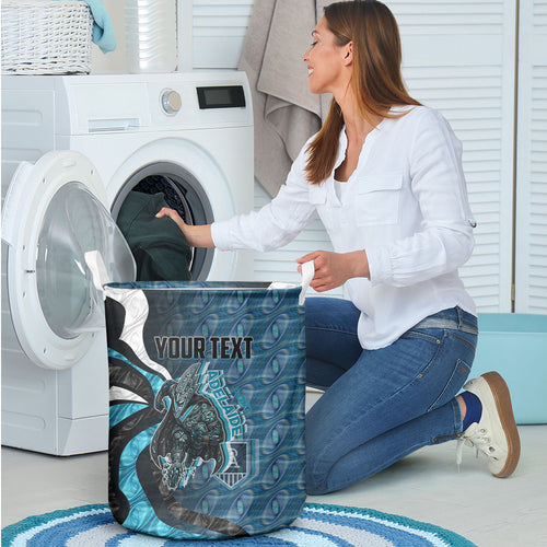 Personalised Port Adelaide Laundry Basket Trippy Psychedelic Abstract Art Mascot Football Fans