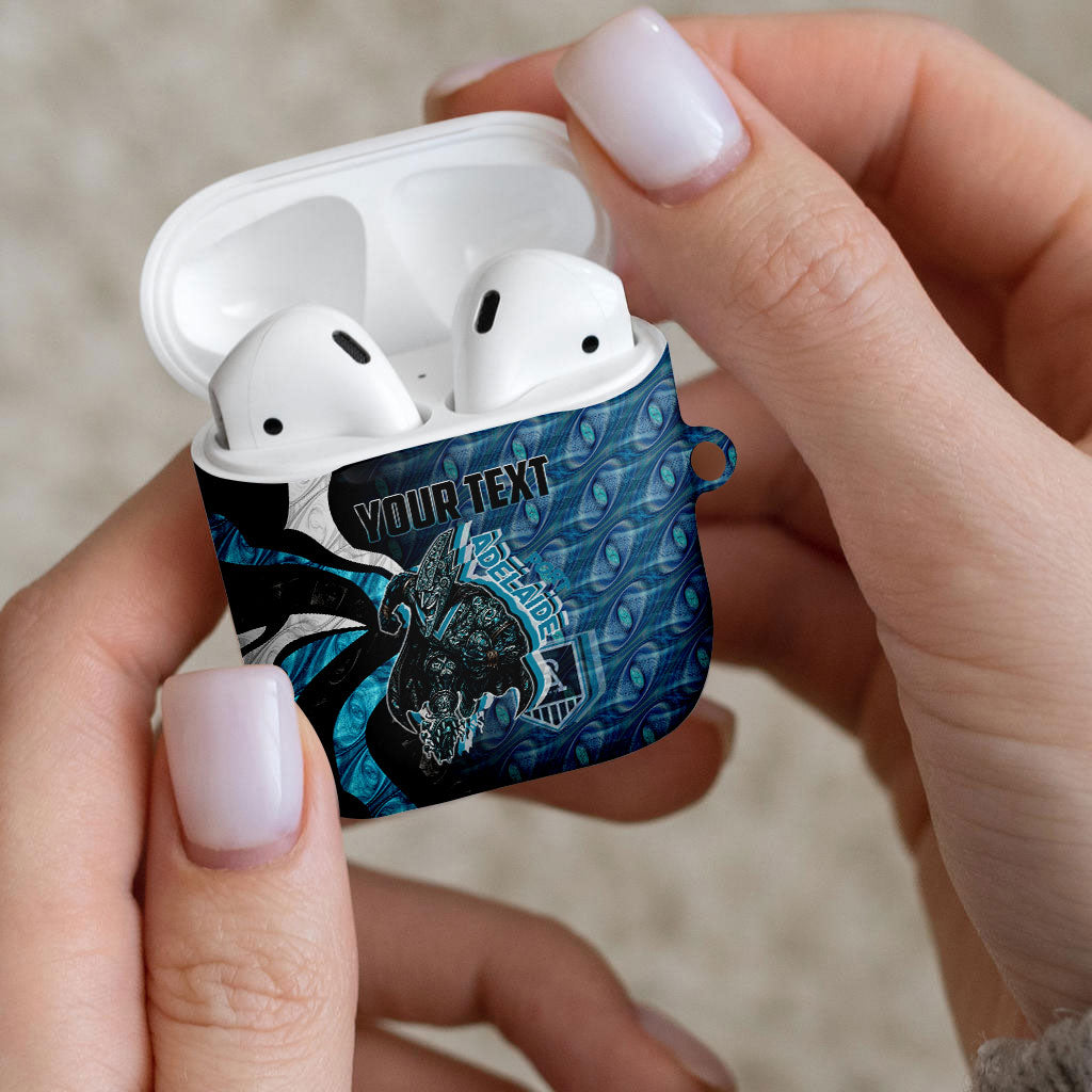 Personalised Port Adelaide AirPods Case Trippy Psychedelic Abstract Art Mascot Football Fans