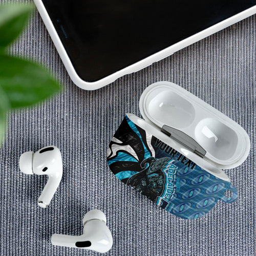 Personalised Port Adelaide AirPods Case Trippy Psychedelic Abstract Art Mascot Football Fans