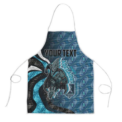 Personalised Port Adelaide Apron Trippy Psychedelic Abstract Art Mascot Football Fans