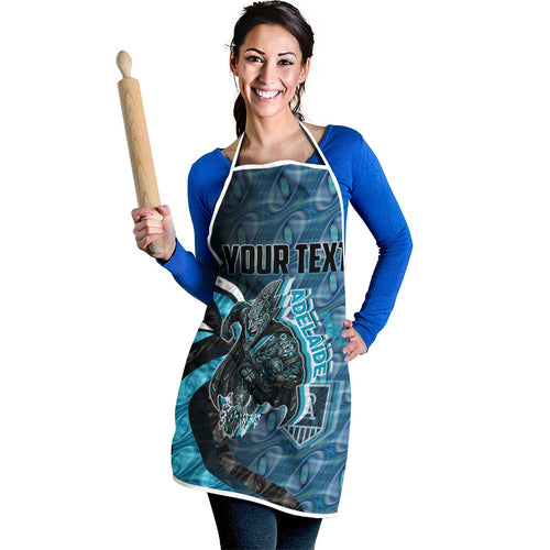 Personalised Port Adelaide Apron Trippy Psychedelic Abstract Art Mascot Football Fans