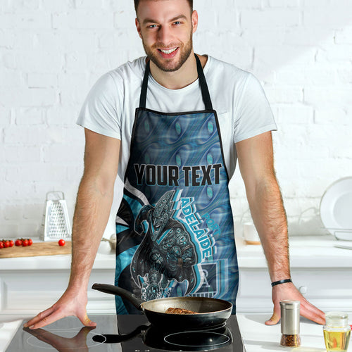 Personalised Port Adelaide Apron Trippy Psychedelic Abstract Art Mascot Football Fans