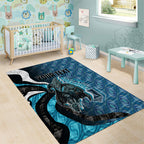 Personalised Port Adelaide Area Rug Trippy Psychedelic Abstract Art Mascot Football Fans