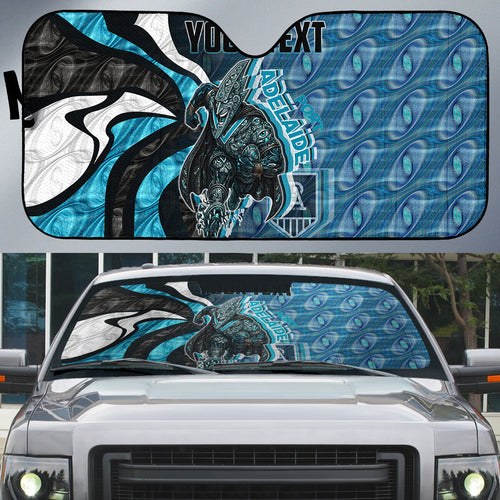 Personalised Port Adelaide Auto Sun Shade Trippy Psychedelic Abstract Art Mascot Football Fans