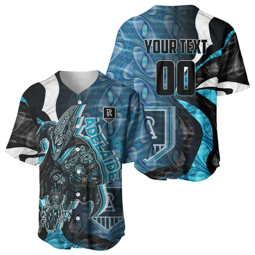 Personalised Port Adelaide Baseball Jersey Trippy Psychedelic Abstract Art Mascot Football Fans