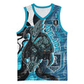 Personalised Port Adelaide Basketball Jersey Trippy Psychedelic Abstract Art Mascot Football Fans