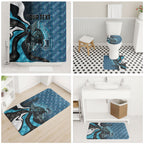 Personalised Port Adelaide Bathroom Set Trippy Psychedelic Abstract Art Mascot Football Fans