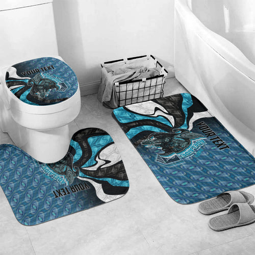 Personalised Port Adelaide Bathroom Set Trippy Psychedelic Abstract Art Mascot Football Fans