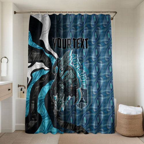 Personalised Port Adelaide Bathroom Set Trippy Psychedelic Abstract Art Mascot Football Fans