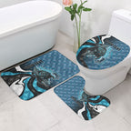 Personalised Port Adelaide Bathroom Set Trippy Psychedelic Abstract Art Mascot Football Fans
