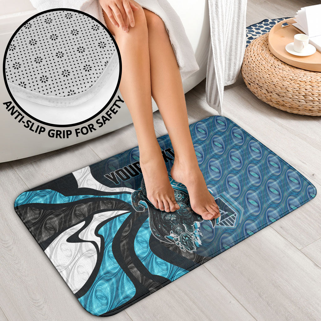 Personalised Port Adelaide Bathroom Set Trippy Psychedelic Abstract Art Mascot Football Fans