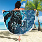 Personalised Port Adelaide Beach Blanket Trippy Psychedelic Abstract Art Mascot Football Fans