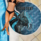 Personalised Port Adelaide Beach Blanket Trippy Psychedelic Abstract Art Mascot Football Fans