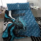Personalised Port Adelaide Bedding Set Trippy Psychedelic Abstract Art Mascot Football Fans