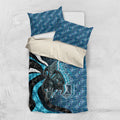 Personalised Port Adelaide Bedding Set Trippy Psychedelic Abstract Art Mascot Football Fans