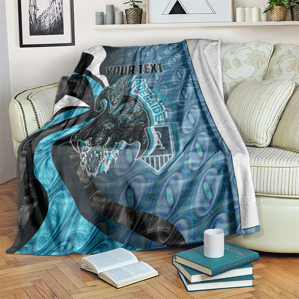 Personalised Port Adelaide Blanket Trippy Psychedelic Abstract Art Mascot Football Fans