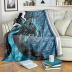 Personalised Port Adelaide Blanket Trippy Psychedelic Abstract Art Mascot Football Fans
