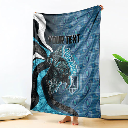 Personalised Port Adelaide Blanket Trippy Psychedelic Abstract Art Mascot Football Fans