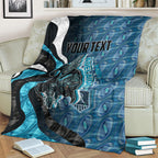 Personalised Port Adelaide Blanket Trippy Psychedelic Abstract Art Mascot Football Fans