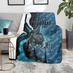 Personalised Port Adelaide Blanket Trippy Psychedelic Abstract Art Mascot Football Fans