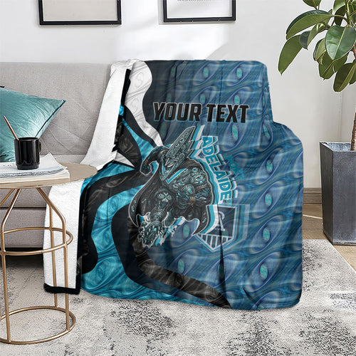 Personalised Port Adelaide Blanket Trippy Psychedelic Abstract Art Mascot Football Fans