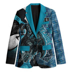 Personalised Port Adelaide Blazer Trippy Psychedelic Abstract Art Mascot Football Fans