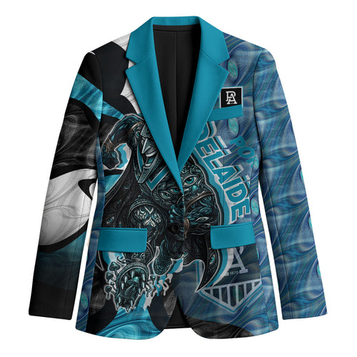 Personalised Port Adelaide Blazer Trippy Psychedelic Abstract Art Mascot Football Fans