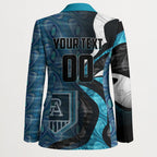 Personalised Port Adelaide Blazer Trippy Psychedelic Abstract Art Mascot Football Fans