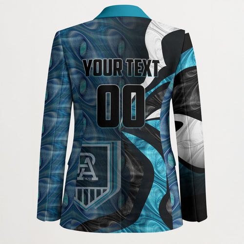 Personalised Port Adelaide Blazer Trippy Psychedelic Abstract Art Mascot Football Fans