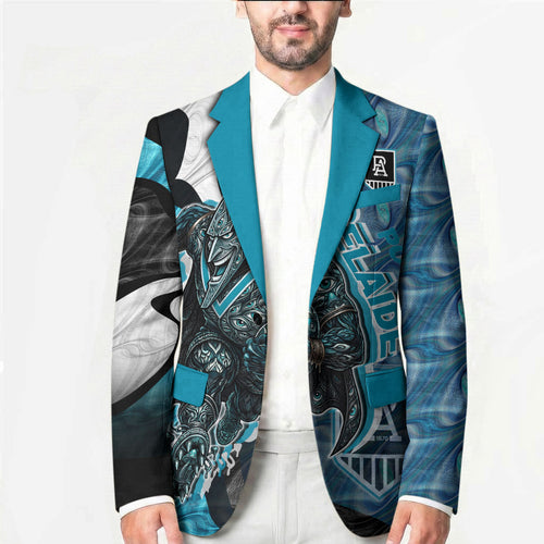 Personalised Port Adelaide Blazer Trippy Psychedelic Abstract Art Mascot Football Fans