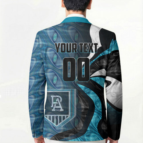 Personalised Port Adelaide Blazer Trippy Psychedelic Abstract Art Mascot Football Fans