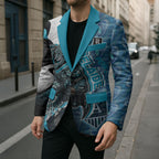 Personalised Port Adelaide Blazer Trippy Psychedelic Abstract Art Mascot Football Fans