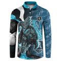 Personalised Port Adelaide Button Sweatshirt Trippy Psychedelic Abstract Art Mascot Football Fans