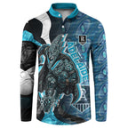 Personalised Port Adelaide Button Sweatshirt Trippy Psychedelic Abstract Art Mascot Football Fans
