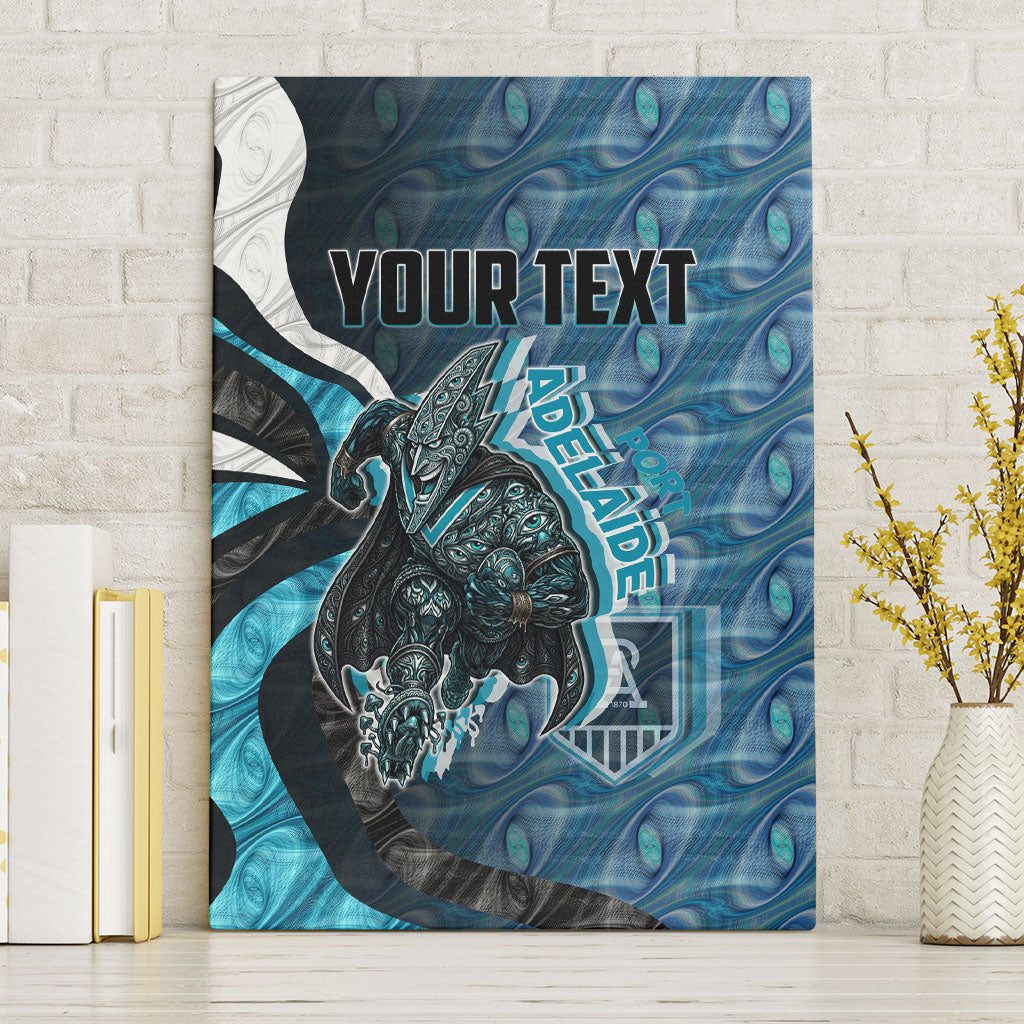 Personalised Port Adelaide Canvas Wall Art Trippy Psychedelic Abstract Art Mascot Football Fans