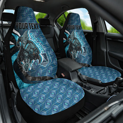 Personalised Port Adelaide Car Seat Cover Trippy Psychedelic Abstract Art Mascot Football Fans