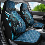 Personalised Port Adelaide Car Seat Cover Trippy Psychedelic Abstract Art Mascot Football Fans
