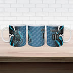 Personalised Port Adelaide Ceramic Mug Trippy Psychedelic Abstract Art Mascot Football Fans