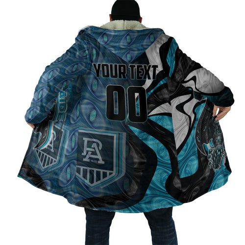 Personalised Port Adelaide Cloak Trippy Psychedelic Abstract Art Mascot Football Fans