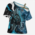 Personalised Port Adelaide Cross Shoulder Shirt Trippy Psychedelic Abstract Art Mascot Football Fans