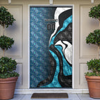 Personalised Port Adelaide Door Cover Trippy Psychedelic Abstract Art Mascot Football Fans
