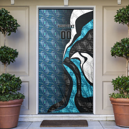 Personalised Port Adelaide Door Cover Trippy Psychedelic Abstract Art Mascot Football Fans