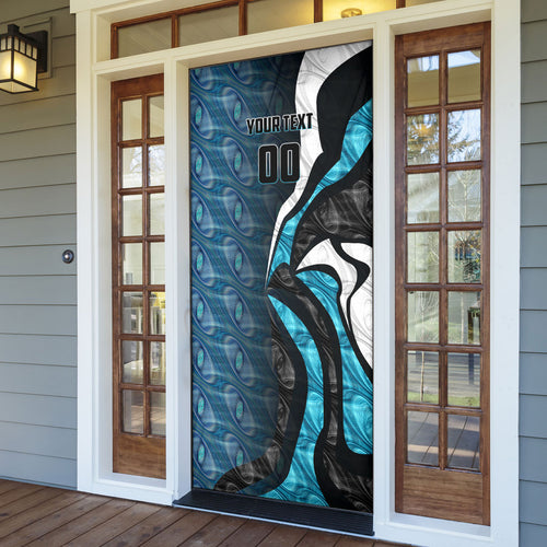 Personalised Port Adelaide Door Cover Trippy Psychedelic Abstract Art Mascot Football Fans