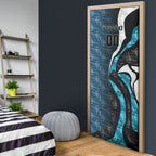 Personalised Port Adelaide Door Cover Trippy Psychedelic Abstract Art Mascot Football Fans